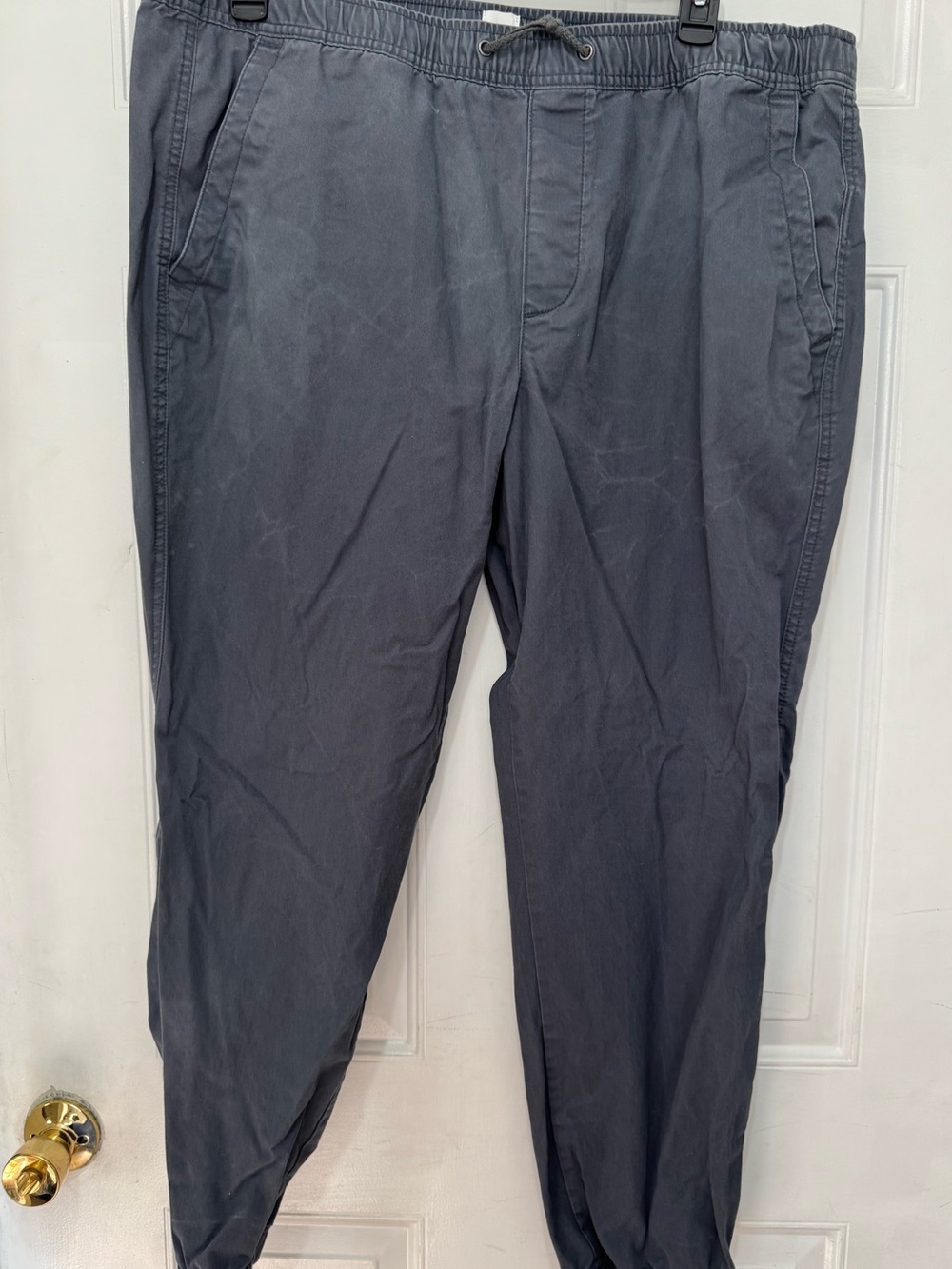 GAP Men's Twill Essential Jogger Pants Slate Gray Blue Size XL Elastic Waist